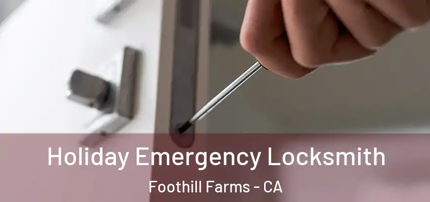  Holiday Emergency Locksmith Foothill Farms - CA